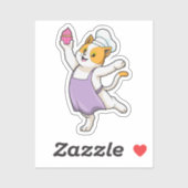 Cat as Cook with Cooking apron & Muffin Aufkleber (Blatt)