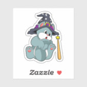 Cat as Wizard mit Zauberstab & Hut Aufkleber (Blatt)