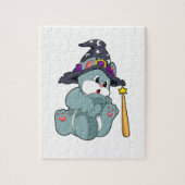 Cat as Wizard mit Zauberstab & Hut Puzzle (Vertikal)