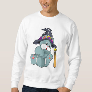 Cat as Wizard mit Zauberstab & Hut Sweatshirt