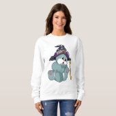 Cat as Wizard mit Zauberstab & Hut Sweatshirt (Vorne ganz)
