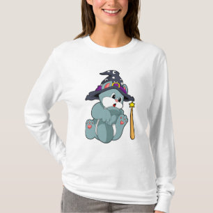 Cat as Wizard mit Zauberstab & Hut T-Shirt
