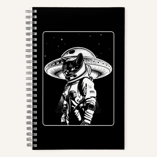 Cat Astronaut Alien UFO Science Fiction Notizblock (Vorderseite)