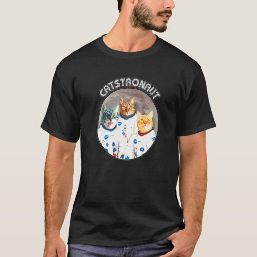 Cat Astronaut Catstronaut Funny Science Scientist T-Shirt (Vorderseite)