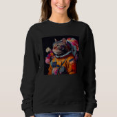 Cat Astronaut Colorful Sweatshirt (Vorderseite)