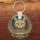 Cat Astronaut cyberpunk art Schlüsselanhänger (Rückseite)