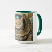 Cat Astronaut cyberpunk art Tasse (VorderseiteRechts)