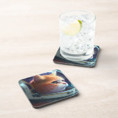 Cat Astronaut Getränkeuntersetzer (Rechte Seite)