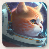Cat Astronaut Getränkeuntersetzer (Vorderseite)