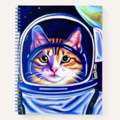 Cat Astronaut im Space Journal Notizblock (Vorderseite)