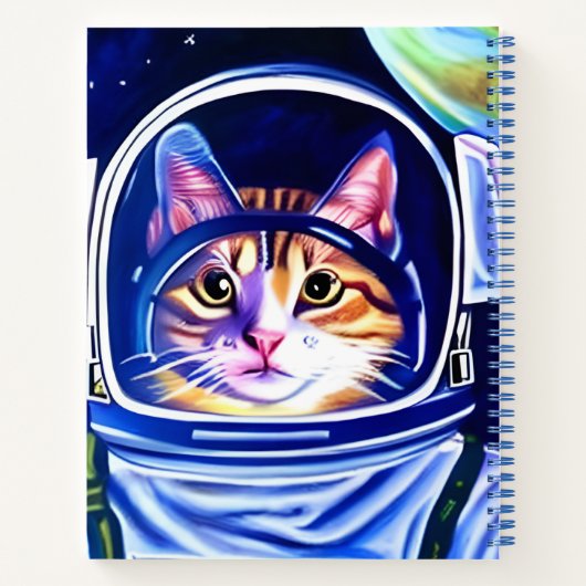 Cat Astronaut im Space Journal Notizblock (Rückseite)