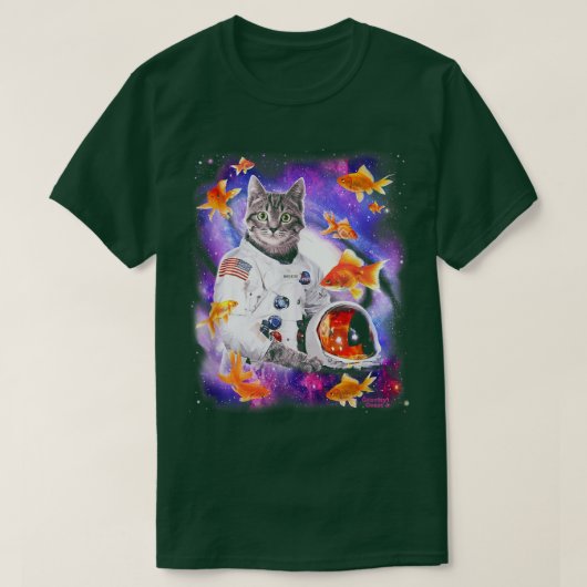 Cat Astronaut in Cosmic Space Witzigen Shirts für (Design vorne)