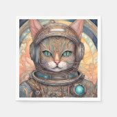 Cat Astronaut ist eine aufwändige Animation Serviette (Vorderseite)