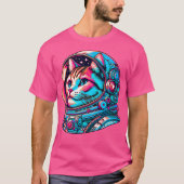 Cat Astronaut Kitten Kosmonaut Cyberpunk T-Shirt (Vorderseite)
