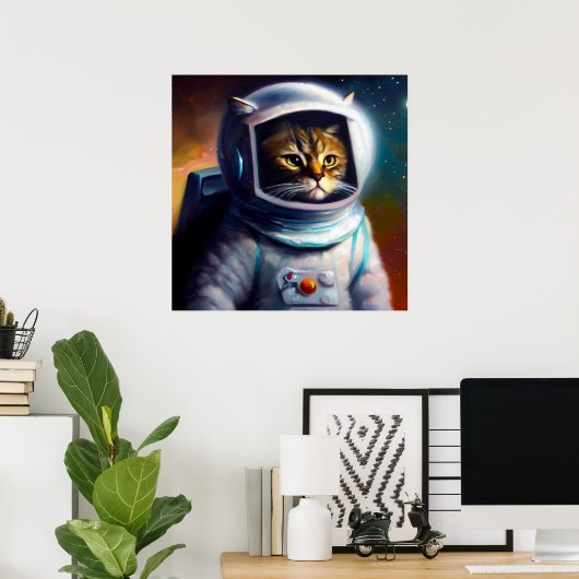 Cat Astronaut Poster (Heimbüro)