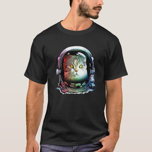 Cat Astronaut Space Cat Retro 7 T-Shirt (Vorderseite)