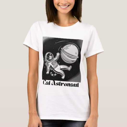 Cat Astronaut T-Shirt (Vorderseite)