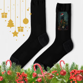 Cat-astrophe Christmas Holiday Chaos Funny Cat Socken