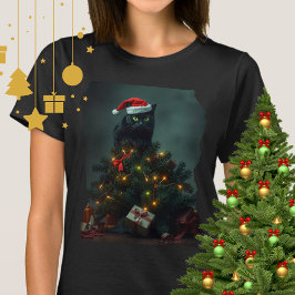 Cat-astrophe Christmas Holiday Chaos Funny Cat  T-Shirt