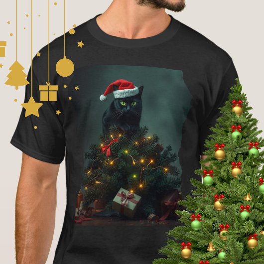 Cat-astrophe Christmas Holiday Chaos Funny Cat T-Shirt
