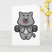 Cat at Biceps Training mit Barbell Karte (Gelbe Blume)