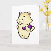 Cat at Biceps Training mit Dumbell Karte (Gelbe Blume)