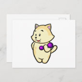 Cat at Biceps Training mit Dumbell Postkarte (Vorne/Hinten)