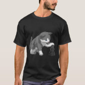 Cat at Chess with Chess piece Bishop T-Shirt (Vorderseite)