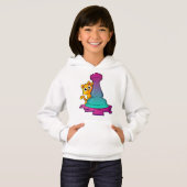 Cat at Chess with Chess piece Rook Hoodie (Vorne ganz)