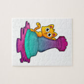 Cat at Chess with Chess piece Rook Puzzle (Horizontal)