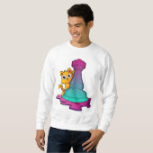 Cat at Chess with Chess piece Rook Sweatshirt (Vorne ganz)