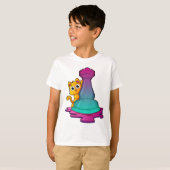 Cat at Chess with Chess piece Rook T-Shirt (Vorne ganz)