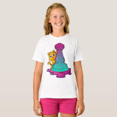Cat at Chess with Chess piece Rook T-Shirt (Vorne ganz)