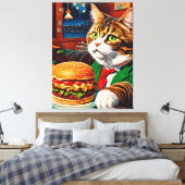 Cat at Diner Orders a Cheeseburger Leinwanddruck (Insitu (Schlafzimmer))