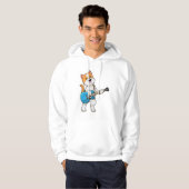 Cat at Music with Gitarre Hoodie (Vorne ganz)