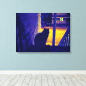 Cat at Night in the Old Neighborhood Leinwanddruck (Insitu (Holzboden))