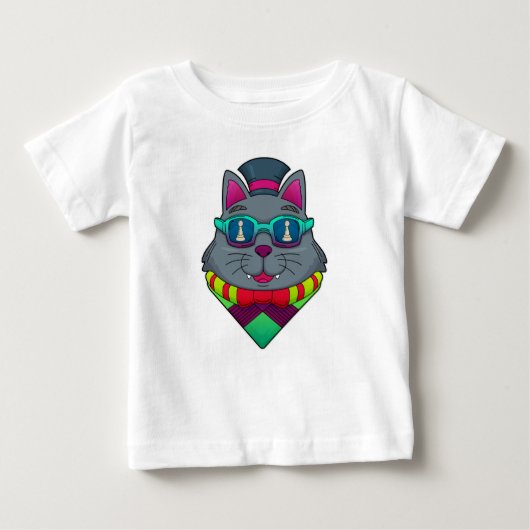 Cat at Schach mit Schachstück gepaart Baby T-shirt (Vorderseite)