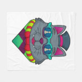 Cat at Schach mit Schachstück gepaart Fleecedecke (Vorderseite (Horizontal))