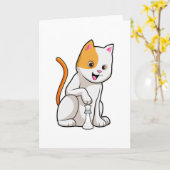 Cat at Schach mit Schachstück gepaart Karte (Gelbe Blume)