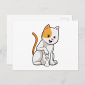 Cat at Schach mit Schachstück gepaart Postkarte (Vorne/Hinten)