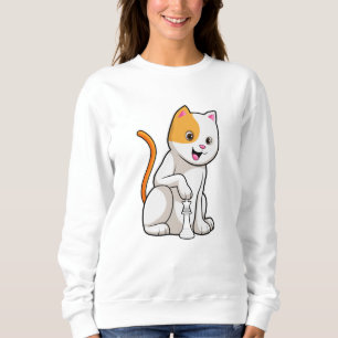 Cat at Schach mit Schachstück gepaart Sweatshirt