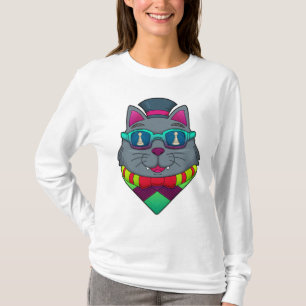 Cat at Schach mit Schachstück gepaart T-Shirt
