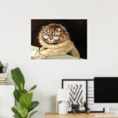 Cat at work with glasses by Louis Wain Poster (Heimbüro)