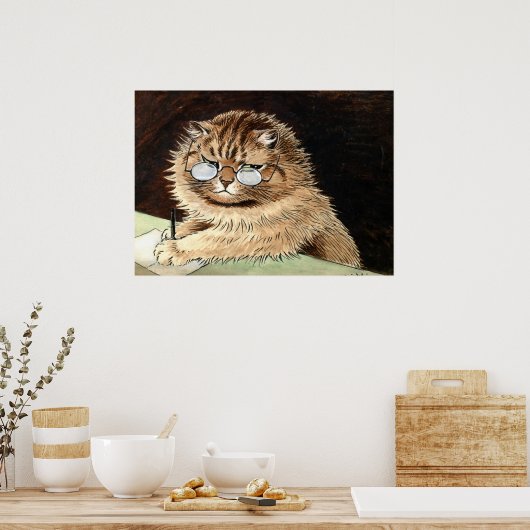 Cat at work with glasses by Louis Wain Poster (Küche)
