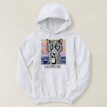 Cat Attitude "Catitude" Pullover, Funny Cat Mama