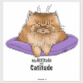Cat Attitude Funny Aufkleber (Blatt)