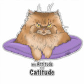 Cat Attitude Funny Aufkleber (Vorderseite)