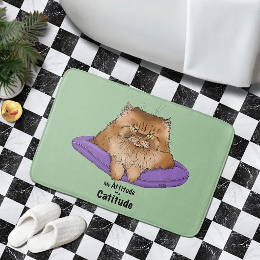 Cat Attitude Funny Badematte