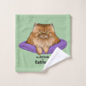 Cat Attitude Funny Badhandtuch Set (Waschlappen)