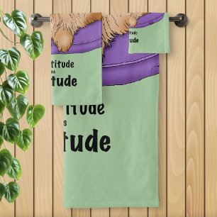 Cat Attitude Funny Badhandtuch Set